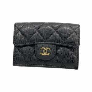 CHANEL Black Caviar Leather Wallet